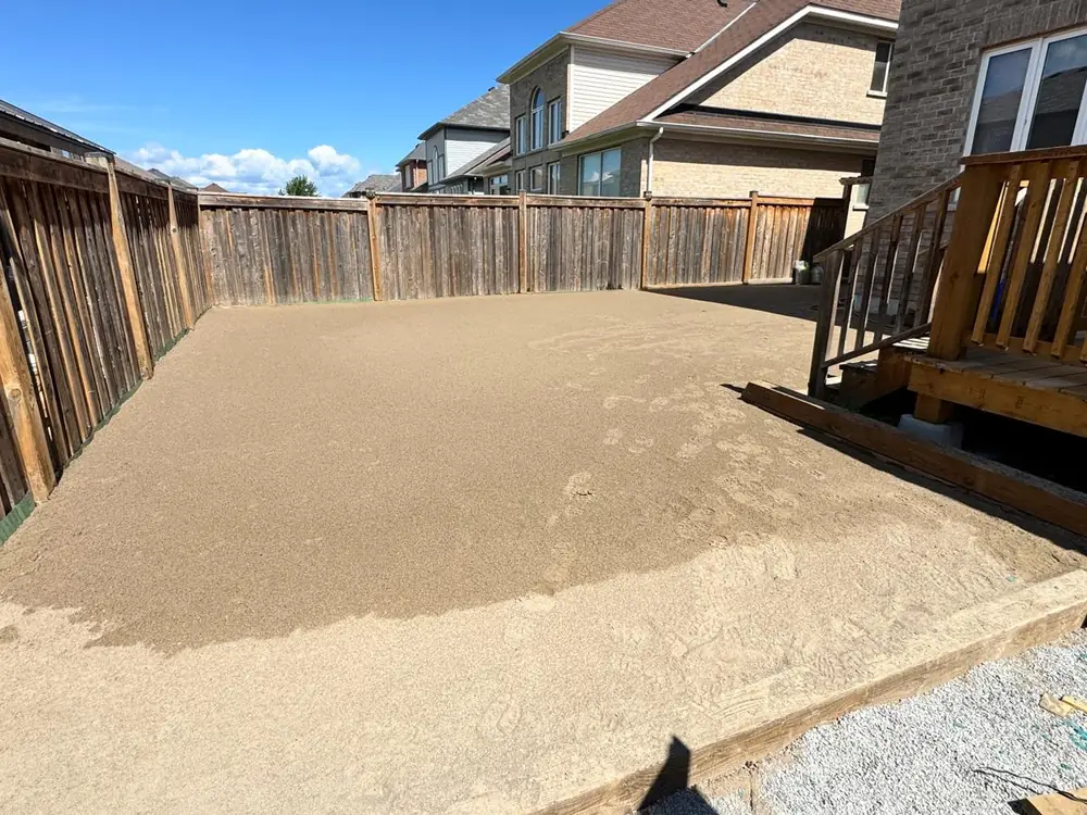 Bedding course screeded up to an existing deck